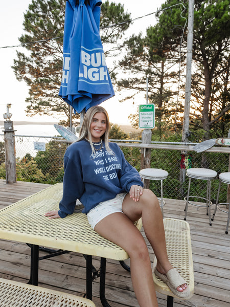 Docking The Boat Sweatshirt in Blue
