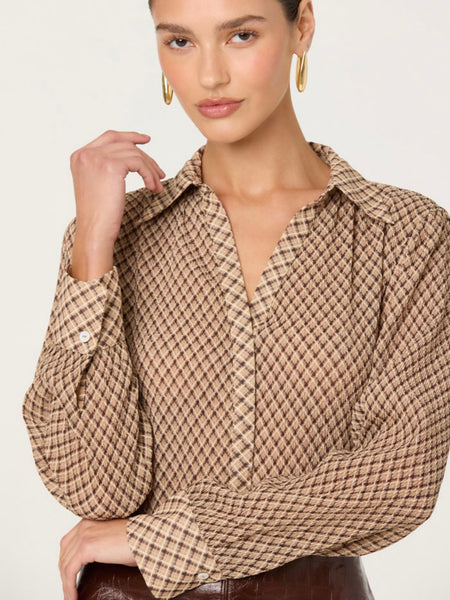 Laurel Top in Brown Plaid