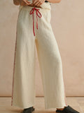 Take Me Out Stitch Pants in Ivory & Red