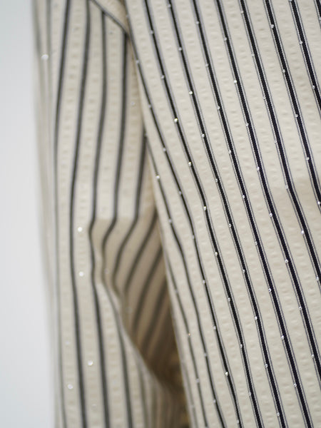 Valyria Blouse in Rhinestone Pin Stripe