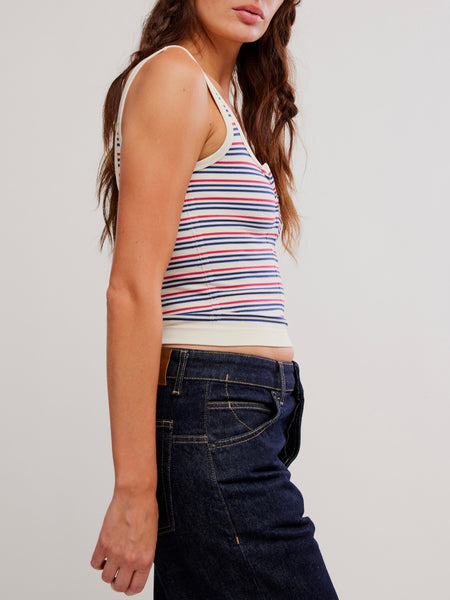 Striped Simply Soft Cami in Peri Combo