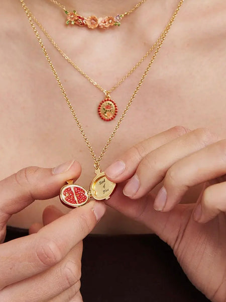 Pomegranate Locket Necklace