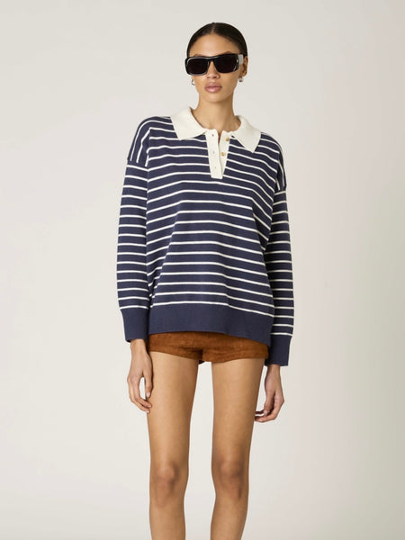 Alameda Stripe Sweater in Navy