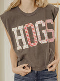 Patchwork Hogs Tank in Smoke
