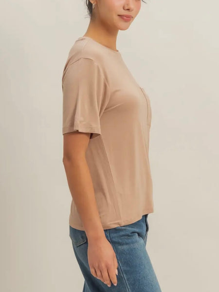 New To The Crew Tee in Dark Taupe