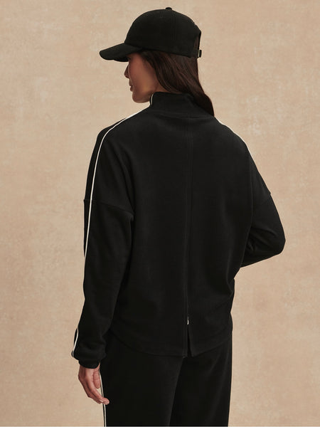 Rona High Neck Midlayer in Black & Snow White