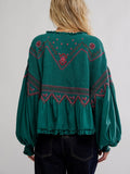 Holly Knit Top in Green Combo