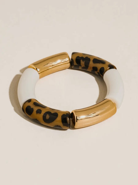 Aira Chunky Bangle Set in Leopard