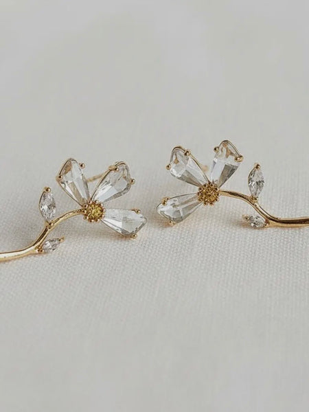 Draped Floral CZ Studs