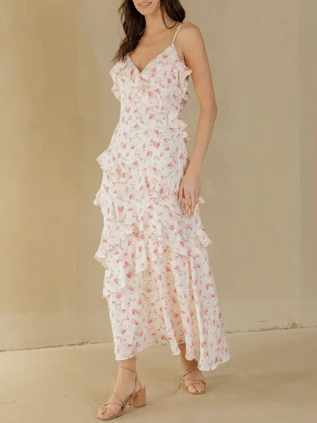 Don't Make Me Blush Maxi in Pink Floral