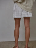 Frill + Flare Mini Skirt in White