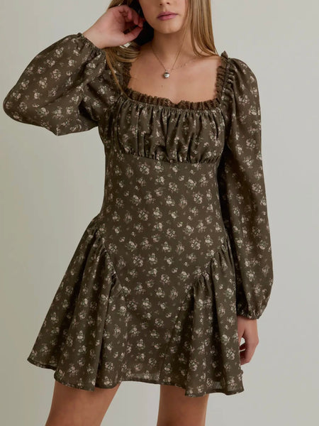 In The Details Mini Dress in Olive