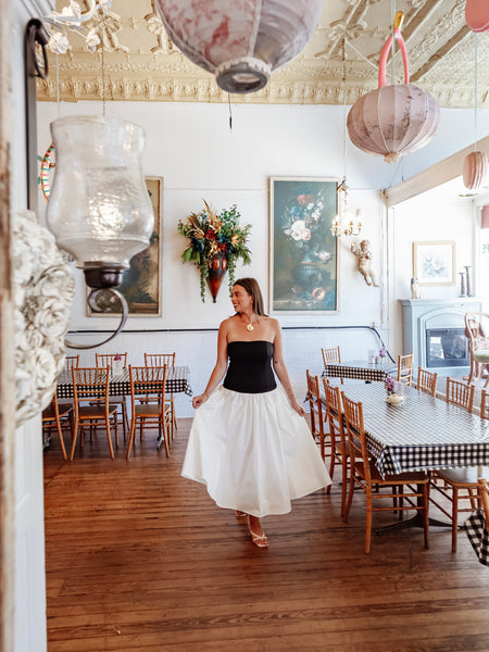 Clean & Classy Strapless Dress in Black & White