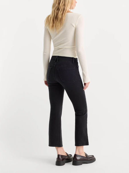 Soft Tech Good Legs Crop Mini Boot Jeans in Black442