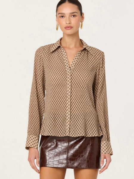 Laurel Top in Brown Plaid