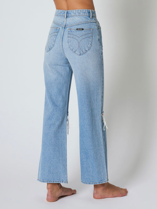 Heidi Ankle Jean in Distressed Light Stone Wash