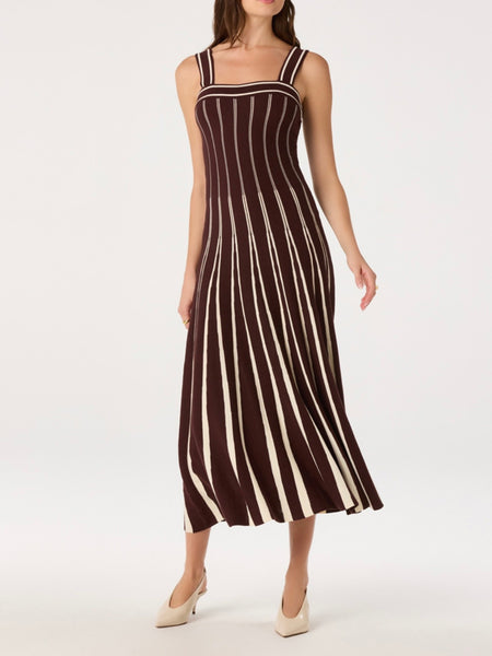 Marlen Dress in Brown Cream