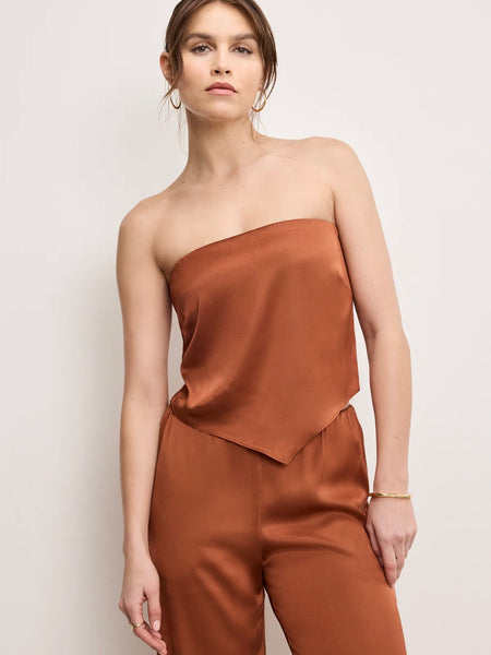 Satin Handkerchief Top in Copper