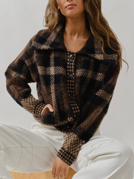 Cabin Hour Cardigan in Brown