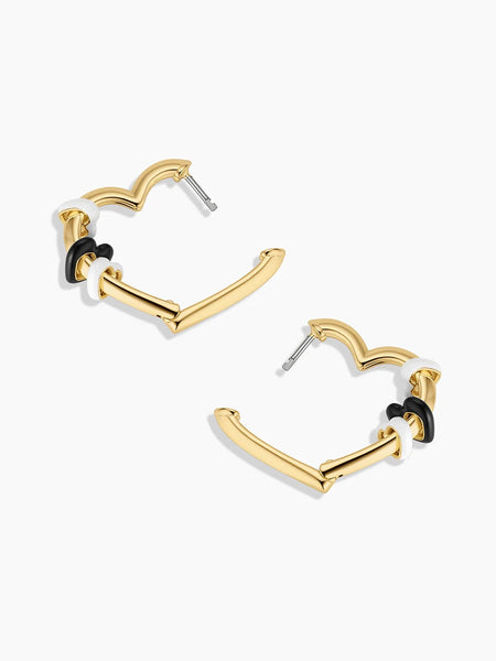 Campbell Heart Bead Hoops in Black