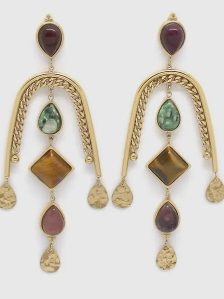 Balancing Arc Stone Earrings