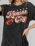 Kansas City Graphic Dress in Mineral Black