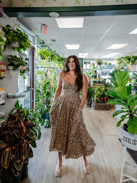 Cheetah Chica Midi in Taupe