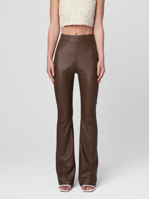 Move Forward Faux Leather Pant in Chocolate