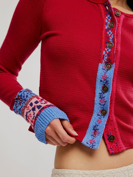 WTF Noa Cardi in Crimson Combo