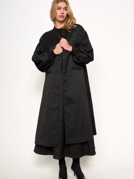 Cameron Coat in Black Houndstooth