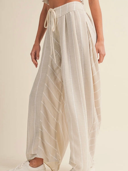 Seal The Deal Stripe Pants in Taupe