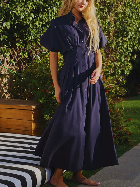 Estate Midi Dress in Navy