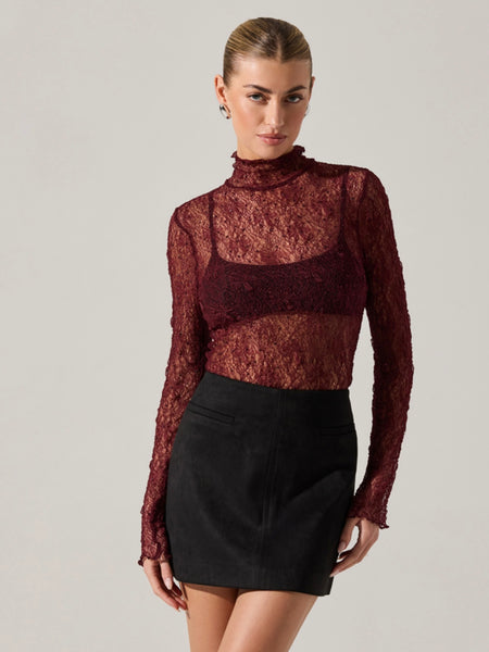 Kyra Top in Wine