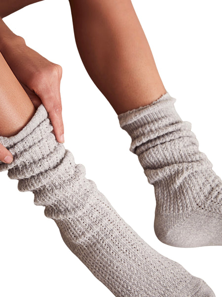 Staple Slouch Socks in Marled Grey
