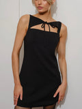 High Tie Mini Dress in Black