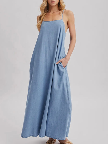 What's The Scoop Maxi Dress in Denim