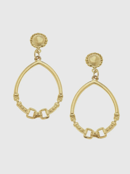 Cab and Horse Bit Hoop Earrings