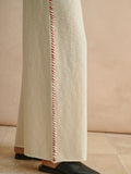 Take Me Out Stitch Pants in Ivory & Red