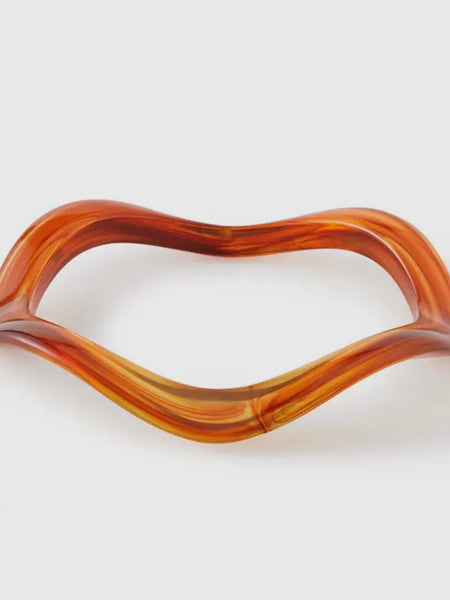 Wavy Resin Bangle in Brown
