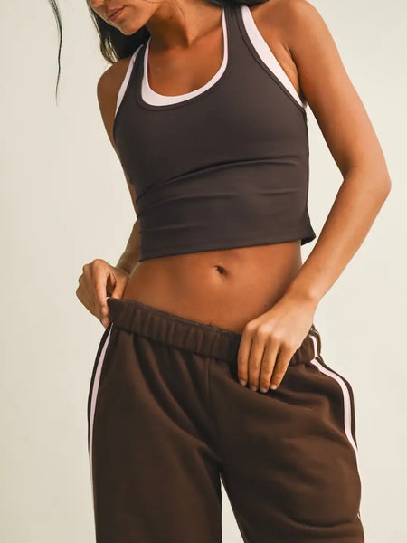 On The Double Layered Tank in Dark Chocolate