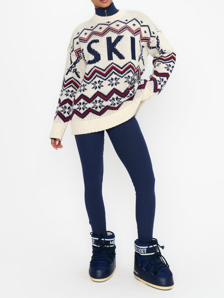Ski In Sweater in Cream Ski Knit