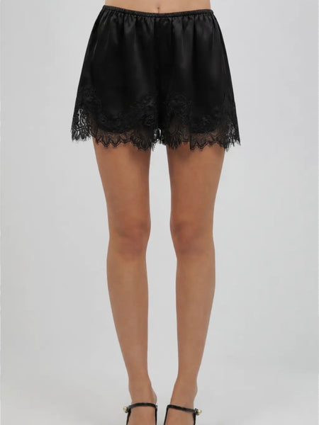 A Little Lace Never Hurt Shorts in Black
