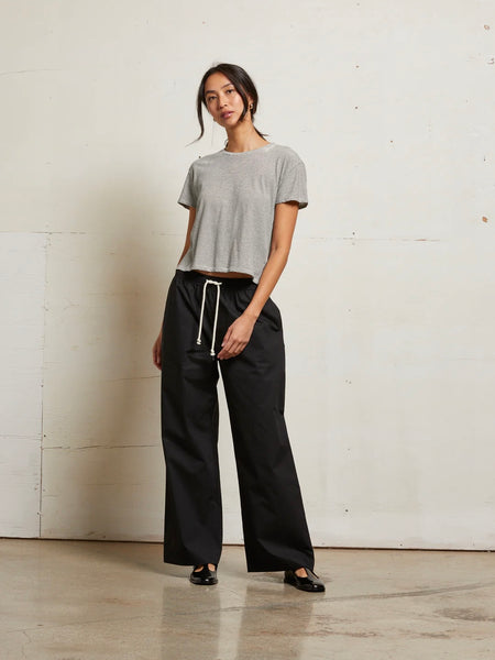 Harley Boxy Tee in Ivory & Black Stripe