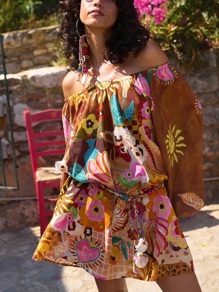 Birth of Venus Tunic Dress in Caramel