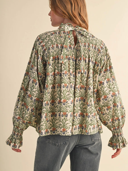 So Yoked To See You Blouse in Cream Garden