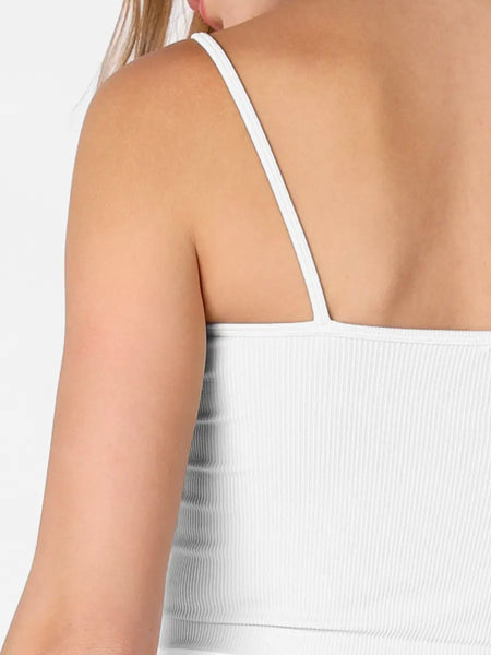 Crop It Ribbed Brami in White