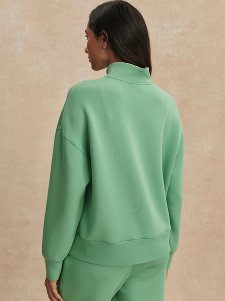 Mavis Mock Neck Sweat in Green Spruce