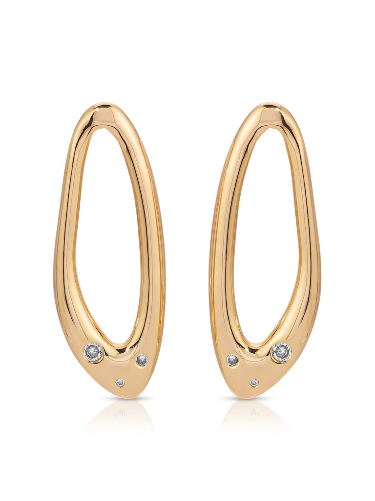 Molten Crystal Dotted Oval Earrings