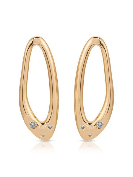 Molten Crystal Dotted Oval Earrings