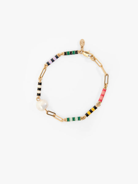 Le Stripe Pearl Bracelet in Multi